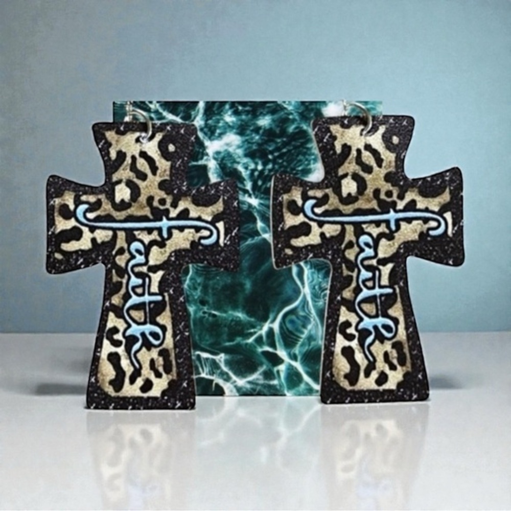 🫶🏻 Leopard Print Lightweight FAITH Earrings
